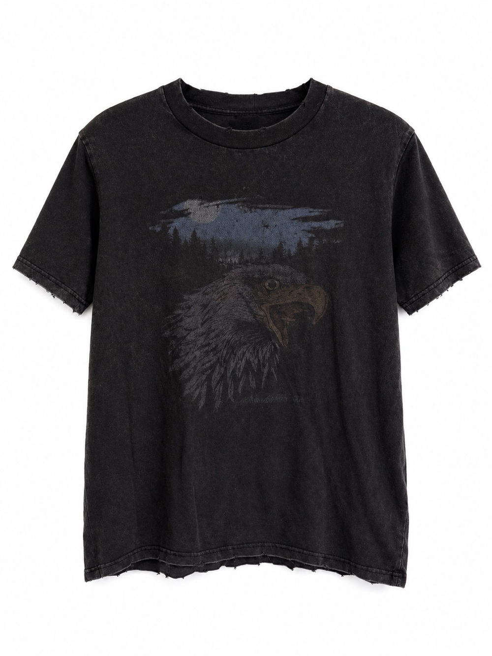 Unisex Black Eagle Graphic Tee - Men's Casual Shirt